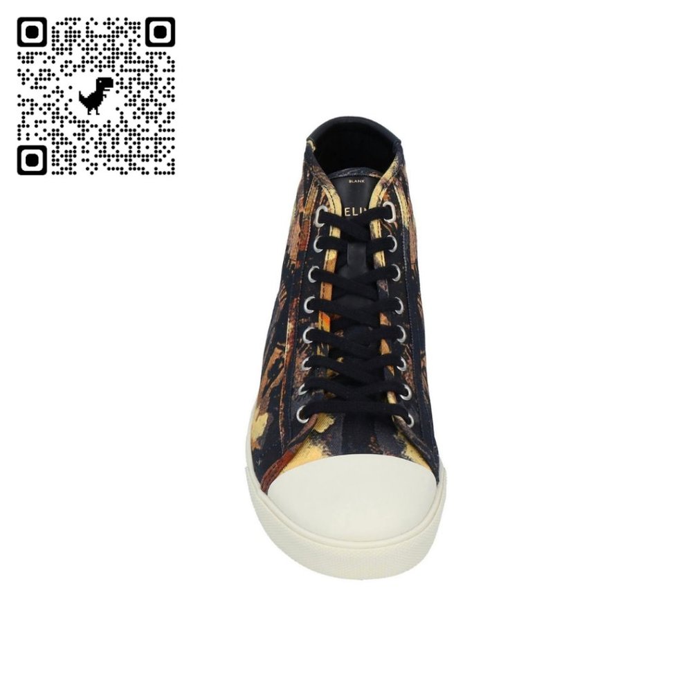 CELINE Blank Casbah Mid Lace-Up Sneakers - Picture 4 of 4